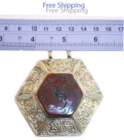 Afghani Pendent with carnlien carving